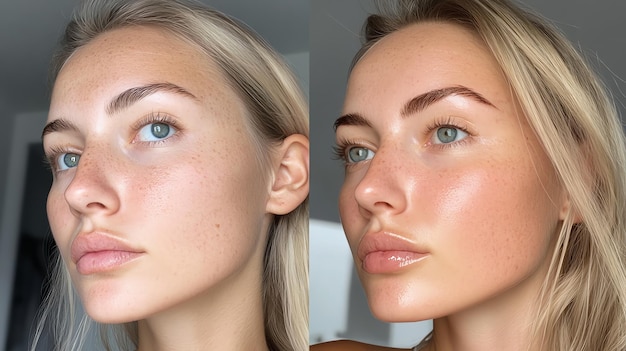 Before and after photos of wheatish skin glow from home remedies 7 days plan