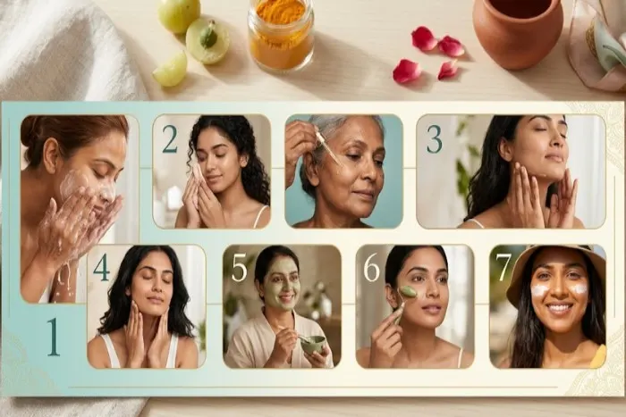 7 day natural skincare plan to remove wrinkles from face quickly at home.