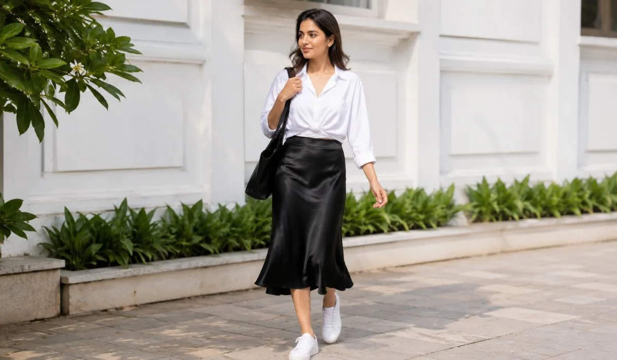 How to Style a Black Satin Midi Skirt for Every Occasion