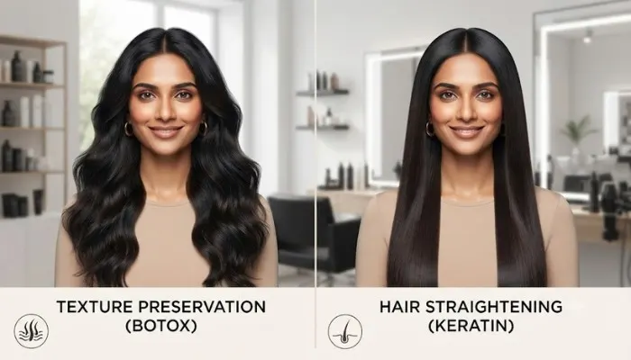 Close-up comparison showing natural textured curls next to straight sleek hair strands. Close-up comparison showing natural textured curls next to straight sleek hair strands.