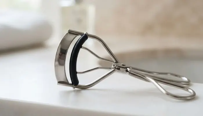 Shiseido Eyelash Curler featuring an edge-free, broad-curve design ideal for all eye shapes.